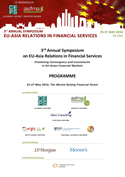 3rd Annual Symposium on EU-Asia Relations in Financial Services