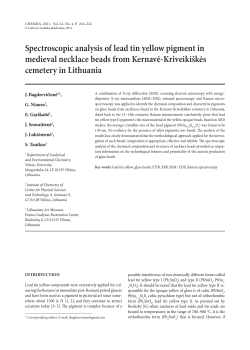 Spectroscopic analysis of lead tin yellow pigment in medieval