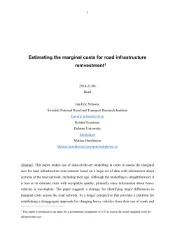 Estimating the marginal costs for road infrastructure