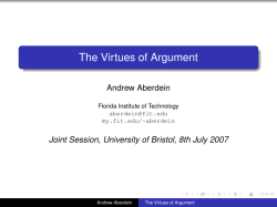 The Virtues of Argument - My FIT - Florida Institute of Technology
