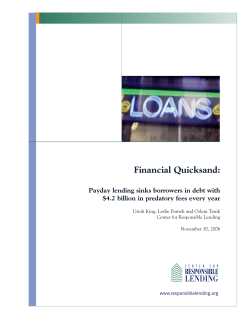 Financial Quicksand: Payday lending sinks borrowers in debt with