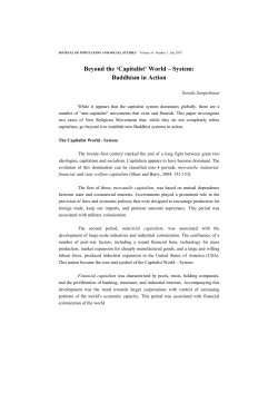 Beyond the `Capitalist` World &ndash; System: Buddhism in Action