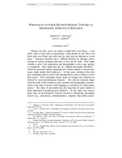 PERSONALITY IN JUROR DECISION-MAKING