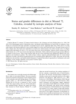 Status and gender differences in diet at Mound 72