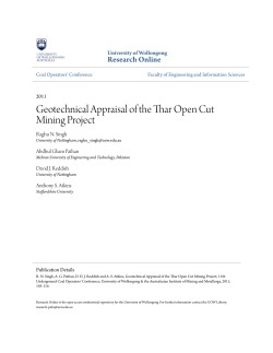Geotechnical Appraisal of the Thar Open Cut