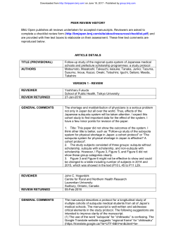 Follow-up study of the regional quota system of Japanese medical