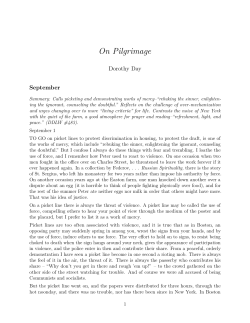 On Pilgrimage - Catholic Worker Movement