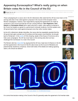 Appeasing Eurosceptics? What`s really going on when Britain votes