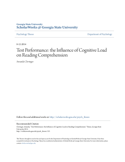 Test Performance: the Influence of Cognitive Load on Reading