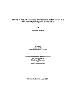 Effects of Population Density on Stress and Maternal