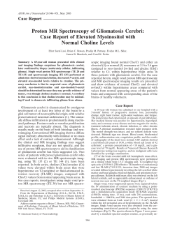Proton MR Spectroscopy of Gliomatosis Cerebri: Case Report of