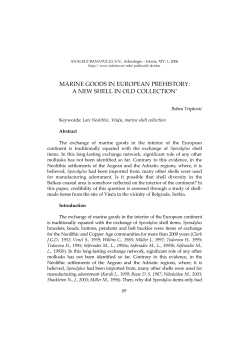 marine goods in european prehistory: a new shell in old