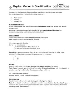 Physics: Motion in One Direction