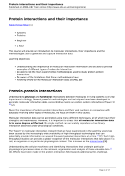 Protein interactions and their importance - EMBL-EBI