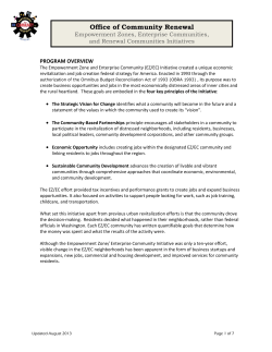 Empowerment Zones, Enterprise Communities