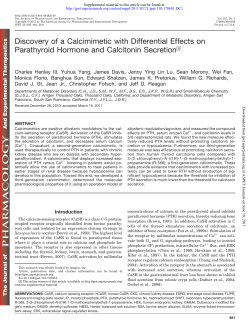 Discovery of a Calcimimetic with Differential Effects on Parathyroid