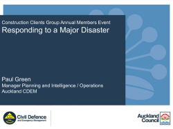 Responding to a Major Disaster