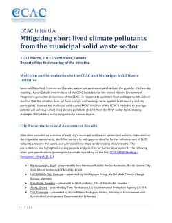 Mitigating short lived climate pollutants from the municipal solid