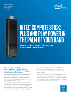 intel&reg;compute stick: plug and play power in the palm of your