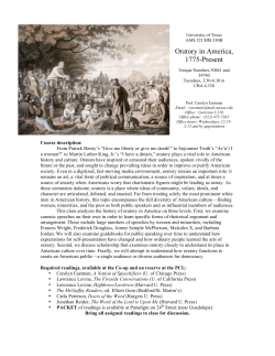 oratory in america syllabus - The University of Texas at Austin