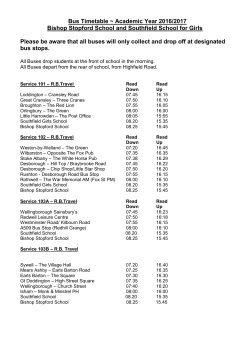 Bus Timetable 2016-17 - Bishop Stopford School