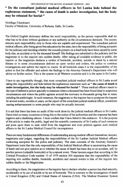 ." Do the consultant judicial medical officers in Sri Lanka hide behind