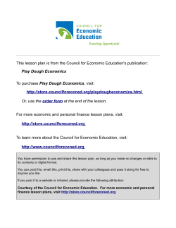 Play Dough Economics - Council for Economic Education