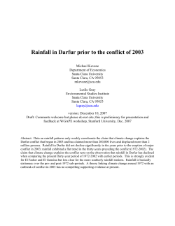 Rainfall in Darfur prior to the conflict of 2003