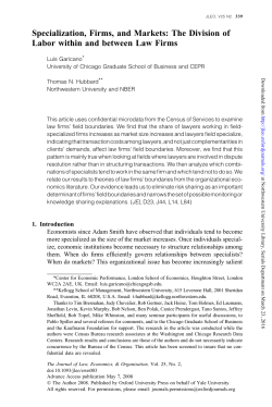 Specialization, Firms, and Markets: The Division of Labor within and