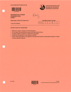Math Studies Paper 1 May 2010