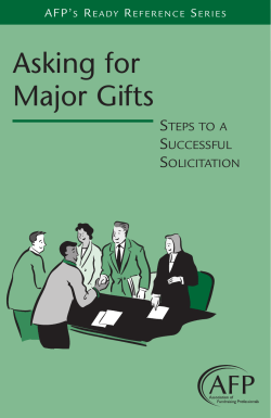 Asking for Major Gifts - Association of Fundraising Professionals