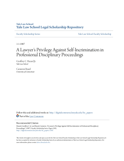 A Lawyer`s Privilege Against Self-Incrimination in Professional