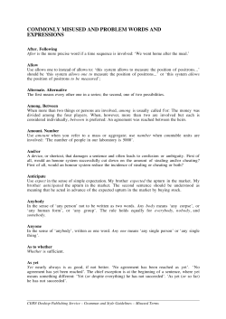 COMMONLY MISUSED AND PROBLEM WORDS AND