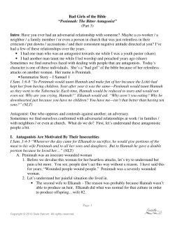 Bad Girls of the Bible &ldquo;Peninnah: The Bitter Antagonist&rdquo;
