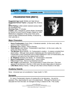 frankenstein (#9872) - The Described and Captioned Media Program