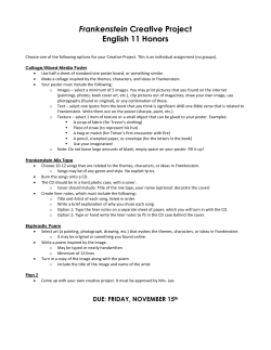 Frankenstein Creative Project English 11 Honors