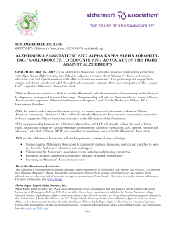 alzheimer`s association&reg; and alpha kappa alpha sorority, inc