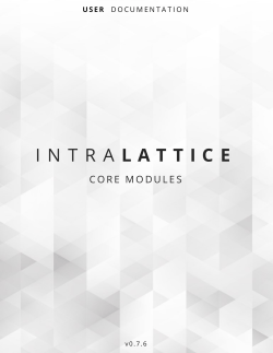 User Docs - Intralattice