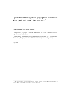 Optimal redistricting under geographical constraints