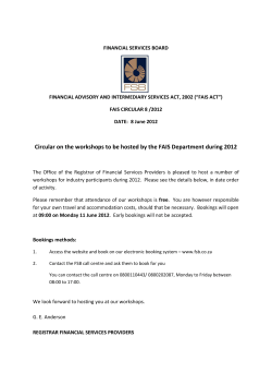Circular 8 of 2012 - Financial Services Board