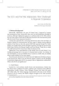 The SCO and Post-War Afghanistan