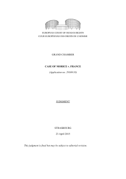 GRAND CHAMBER CASE OF MORICE v. FRANCE (Application no