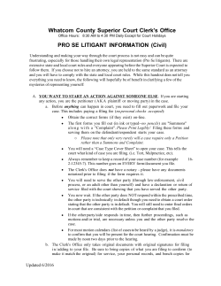 Pro Se Civil Litigant Information