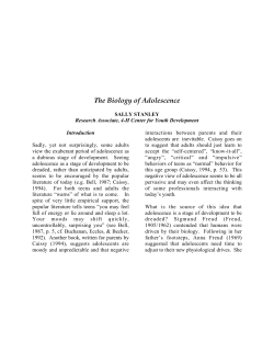 The Biology of Adolescence - California 4-H
