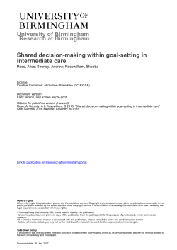 Shared decision-making within goal