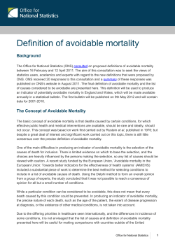 Definition of avoidable mortality