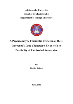 A Psychoanalytic Feministic Criticism of D. H. Lawrence`s Lady