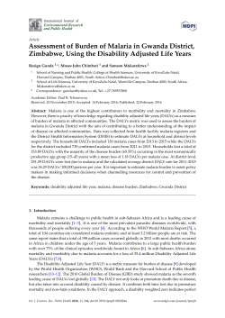 Assessment of Burden of Malaria in Gwanda District, Zimbabwe