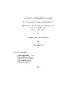 Eye movements in reading as rational behavior