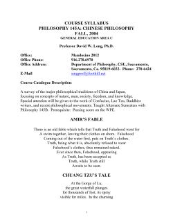 COURSE SYLLABUS PHILOSOPHY 145A: CHINESE